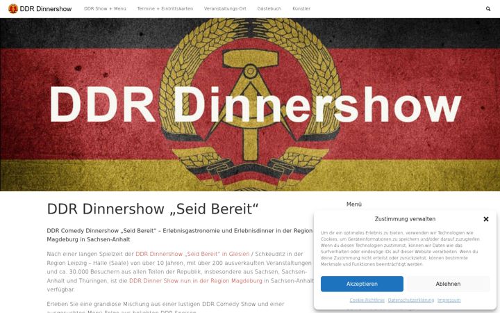 Screenshot of ddr-dinnershow.de