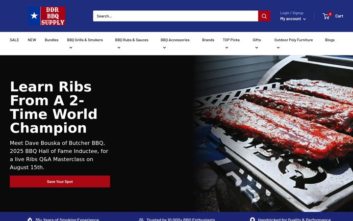 Screenshot of ddrbbqsupply.com