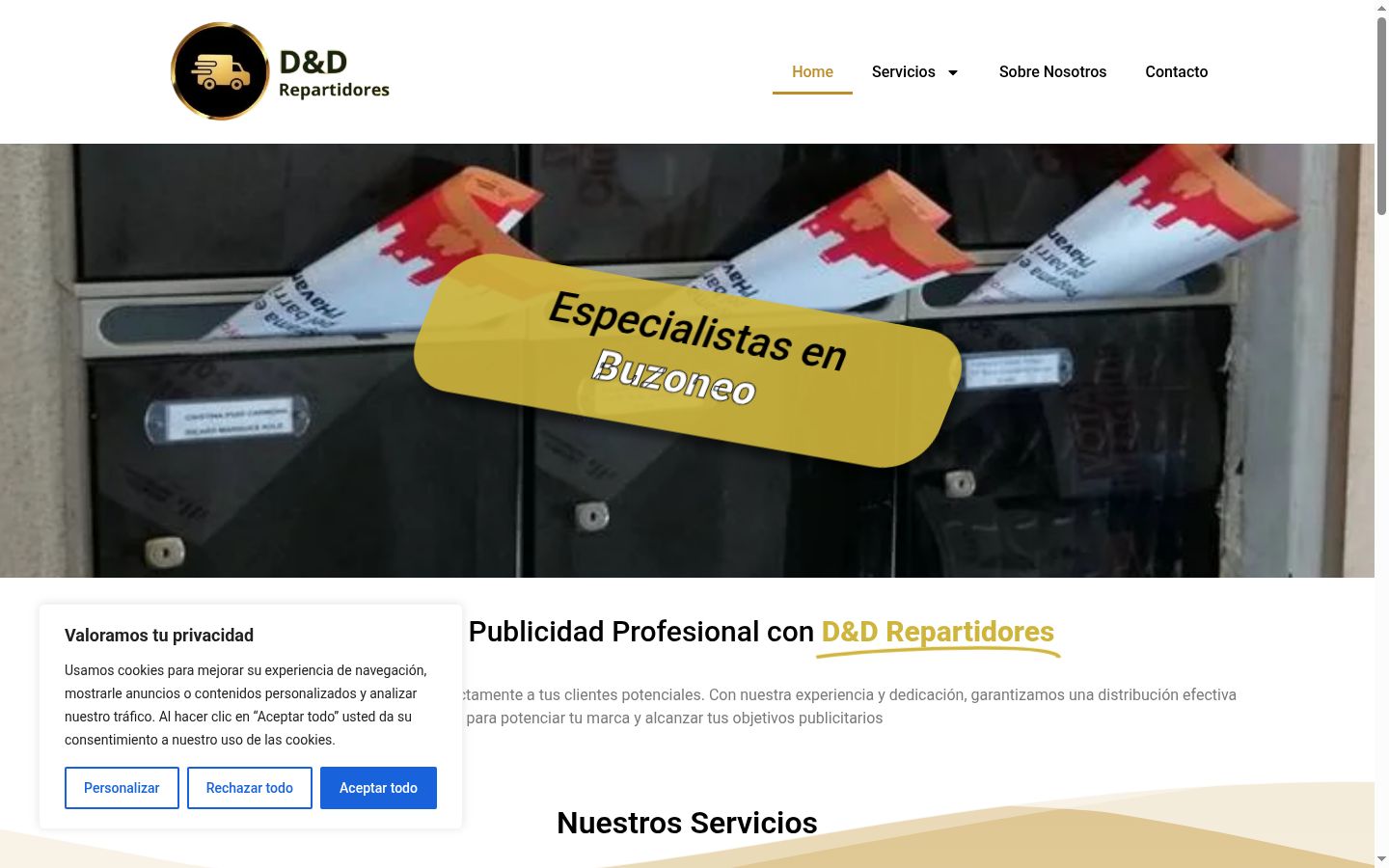 Screenshot del banner di consenso mostrato prima di qualsiasi interazione