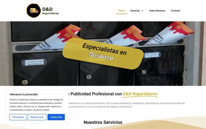 Snímek obrazovky ddrepartidores.es