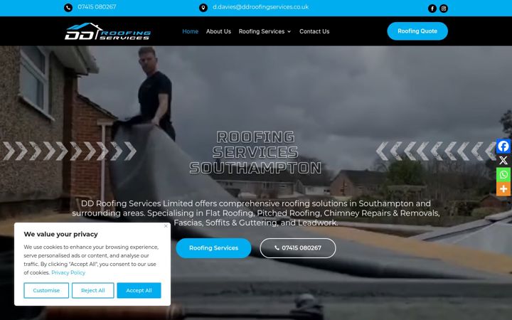 Screenshot of ddroofingservices.com