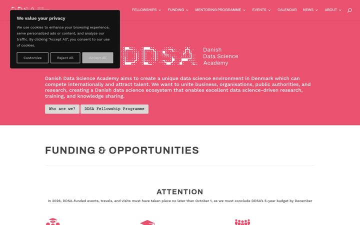 Screenshot of ddsa.dk