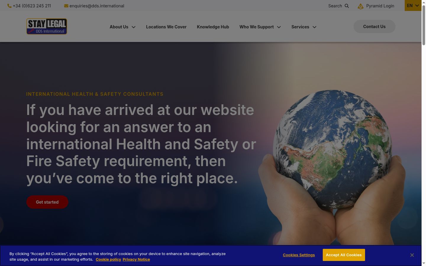 Screenshot of the consent banner shown before any interaction