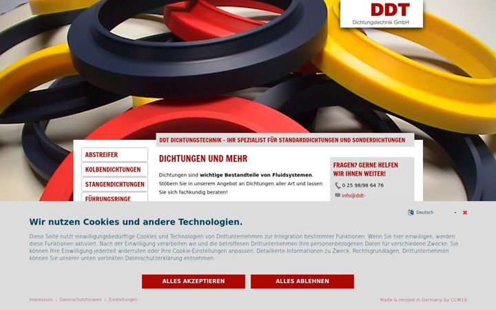 Screenshot of ddt-dichtungstechnik.de