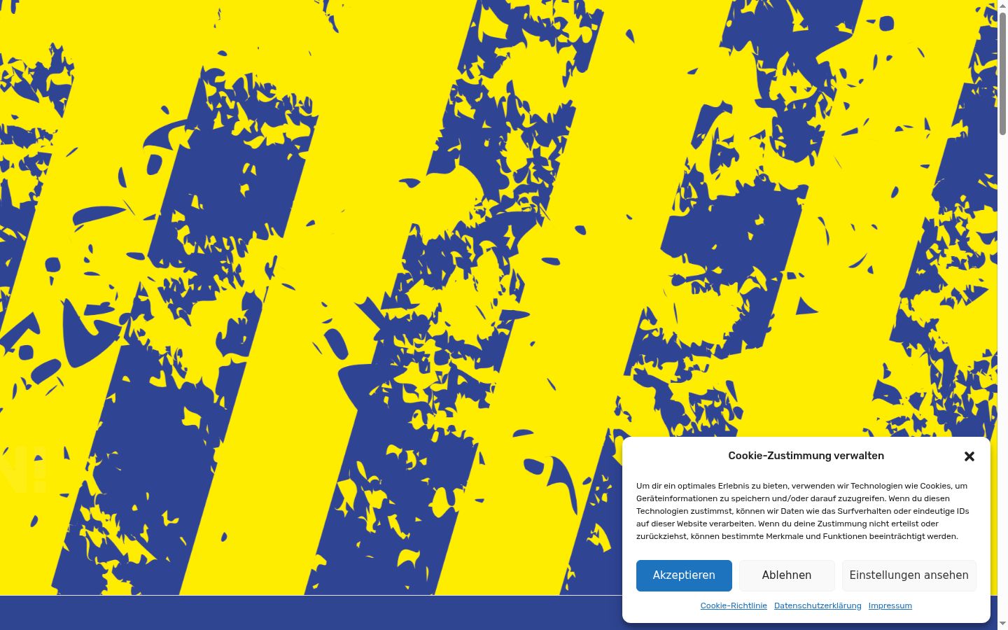 Screenshot del banner di consenso mostrato prima di qualsiasi interazione