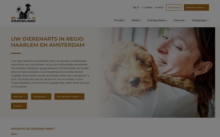 Screenshot van de-dierenkliniek.nl