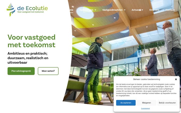 Screenshot van de-ecolutie.nl