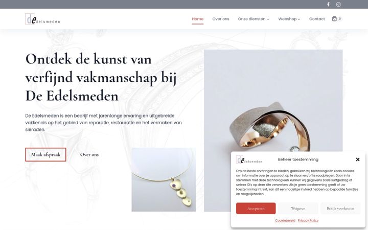 Screenshot van de-edelsmeden.nl