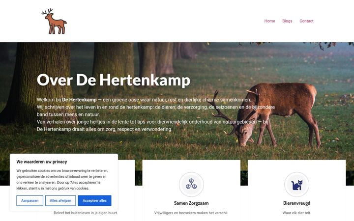 Screenshot van de-hertenkamp.nl
