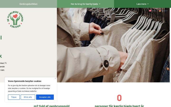 Screenshot of de-hjemloeses-venner.dk