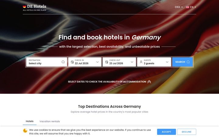 Skærmbillede af de-hotels.net