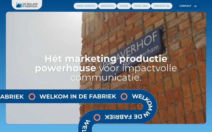 Screenshot van de-reclamefabriek.nl