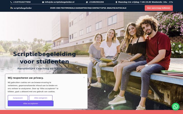 Screenshot van de-scriptiebegeleider.nl