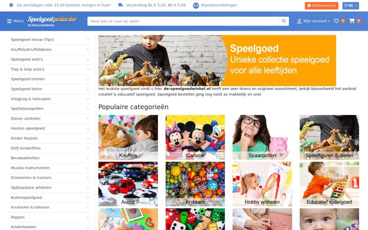 Screenshot van de-speelgoedwinkel.nl