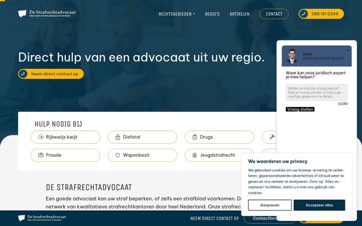 Snimka zaslona za de-strafrechtadvocaat.nl