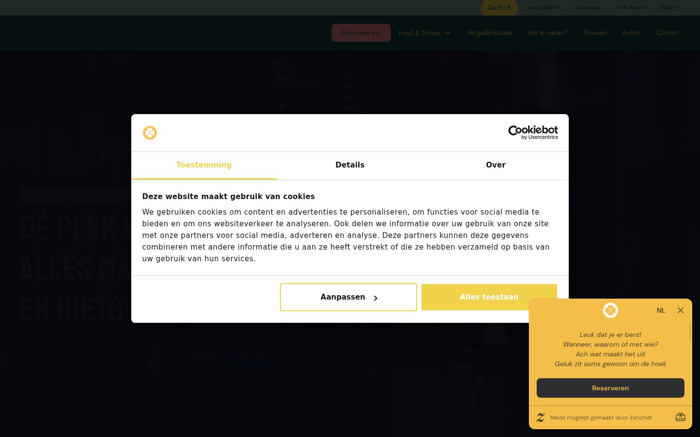 Captura de pantalla del banner de consentimiento mostrado antes de cualquier interacción
