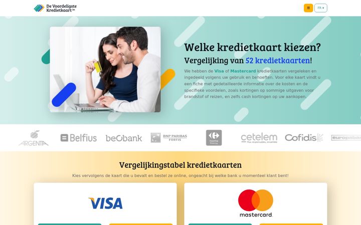 Screenshot of de-voordeligste-kredietkaart.be