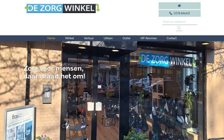 Snimka zaslona za de-zorgwinkel.nl