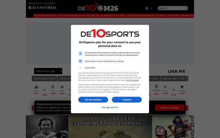 Screenshot von de10.com.mx