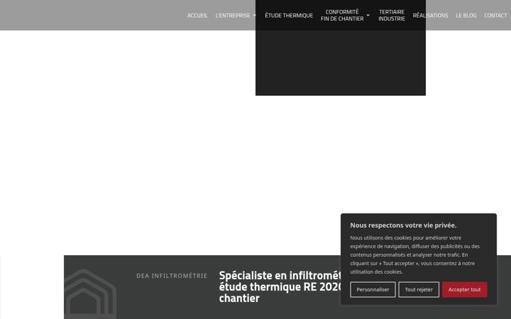 Ekraanipilt saidist dea-infiltrometrie.fr
