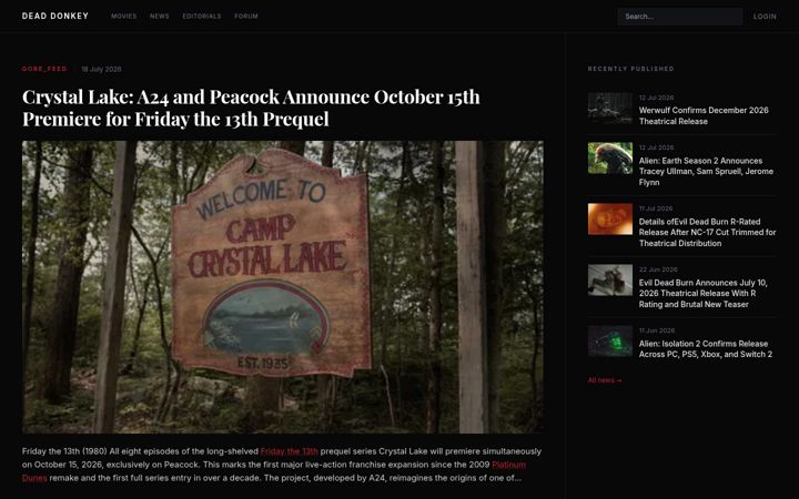 Screenshot of dead-donkey.com