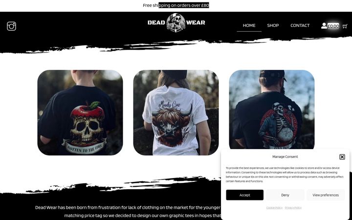 Screenshot of dead-wear.co.uk