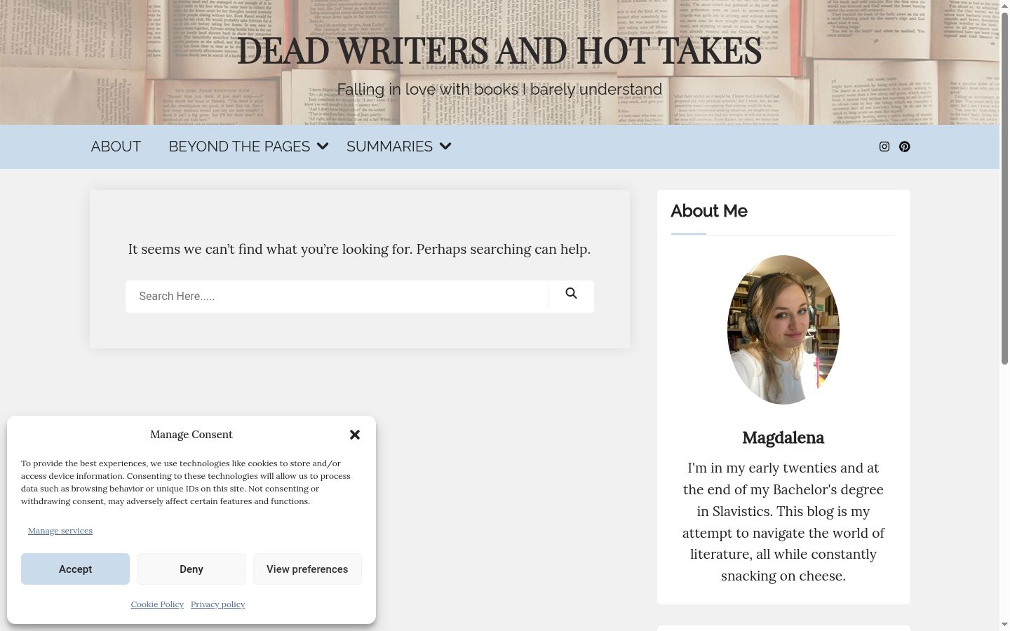 Screenshot of the consent banner shown before any interaction