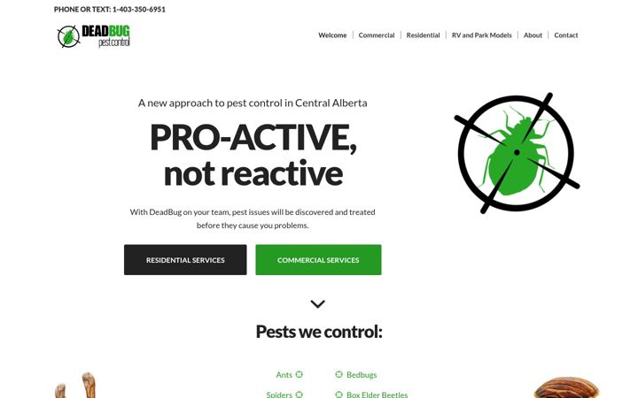 Screenshot of deadbugpest.com