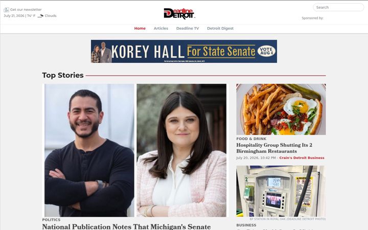 Screenshot of deadlinedetroit.com