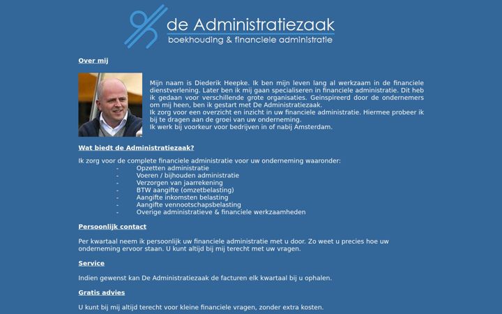 Snimka zaslona za deadministratiezaak.nl