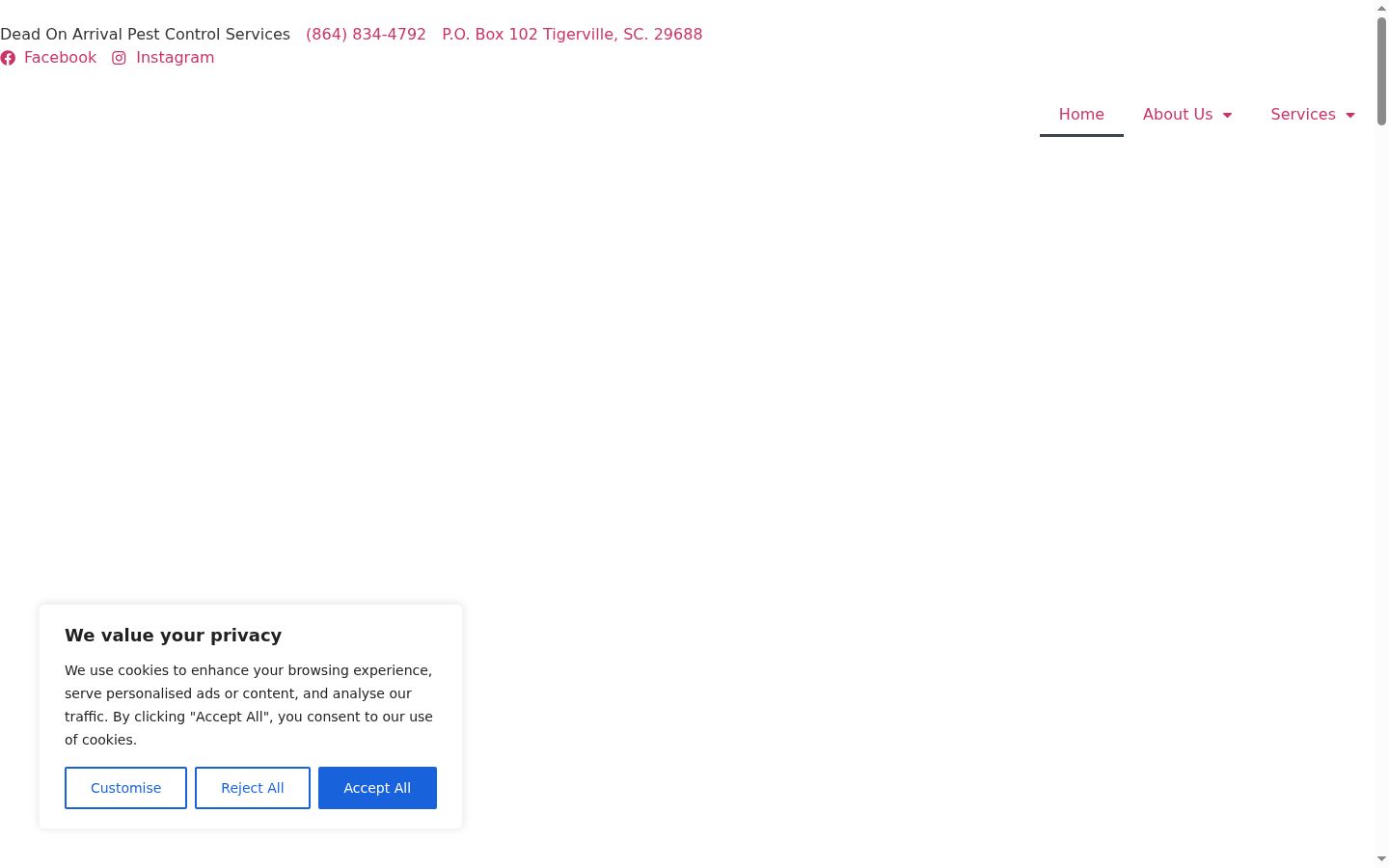Screenshot of the consent banner shown before any interaction