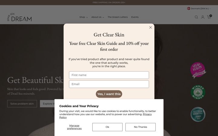 Screenshot of deadseadream.com