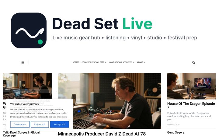 Screenshot of deadsetlive.com