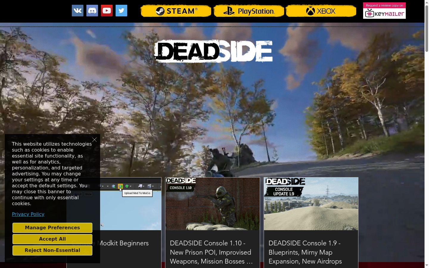 Screenshot of the consent banner shown before any interaction