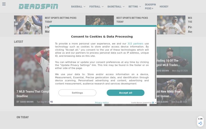 Screenshot of deadspin.com