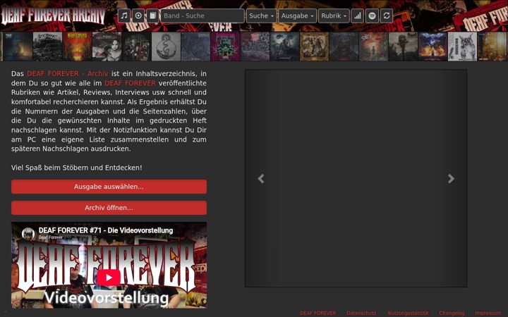 Screenshot of deaf-forever-archiv.de