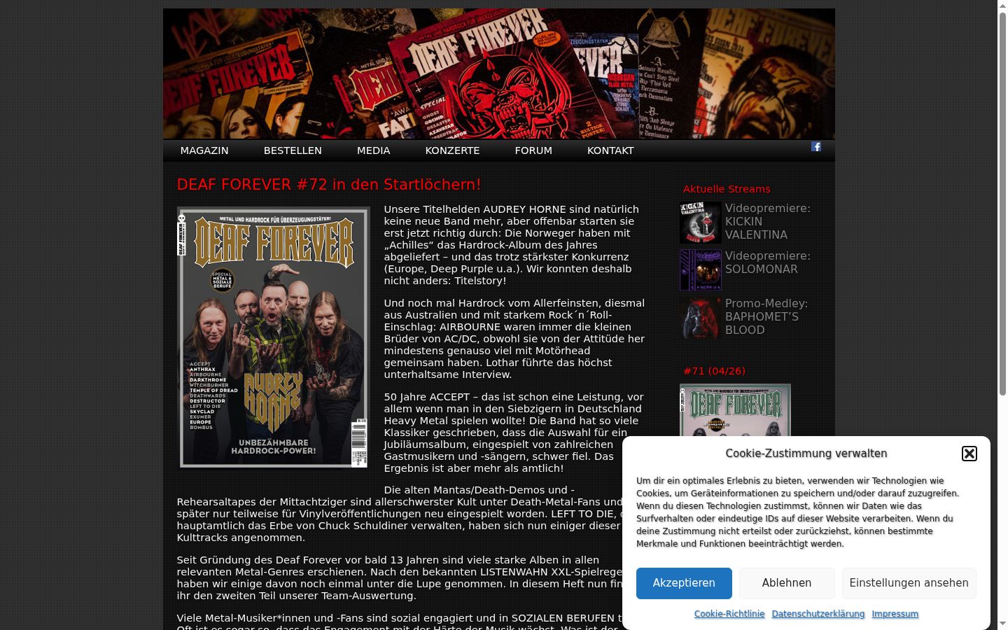 Capture d'écran de la bannière de consentement affichée avant toute interaction