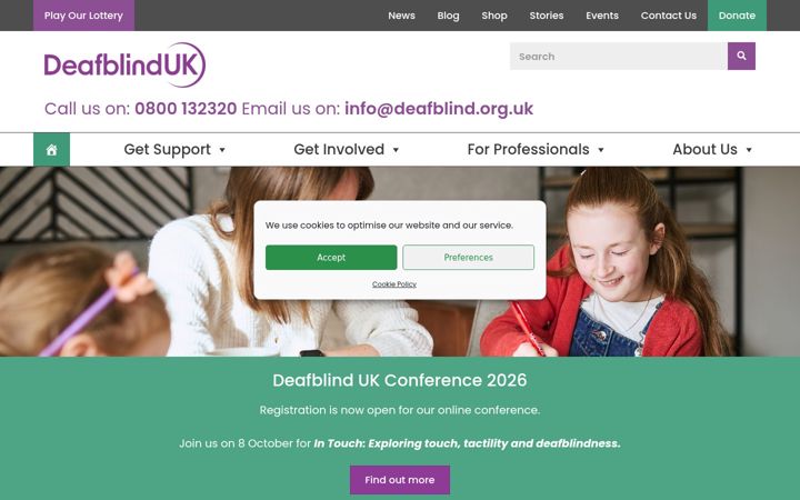 Screenshot of deafblind.org.uk
