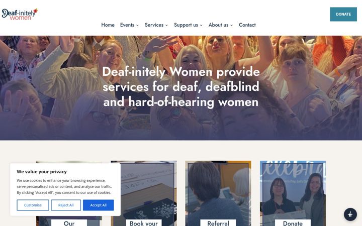 Screenshot of deafinitelywomen.org.uk