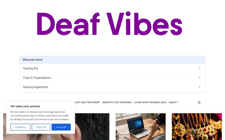 Screenshot of deafvibes.com