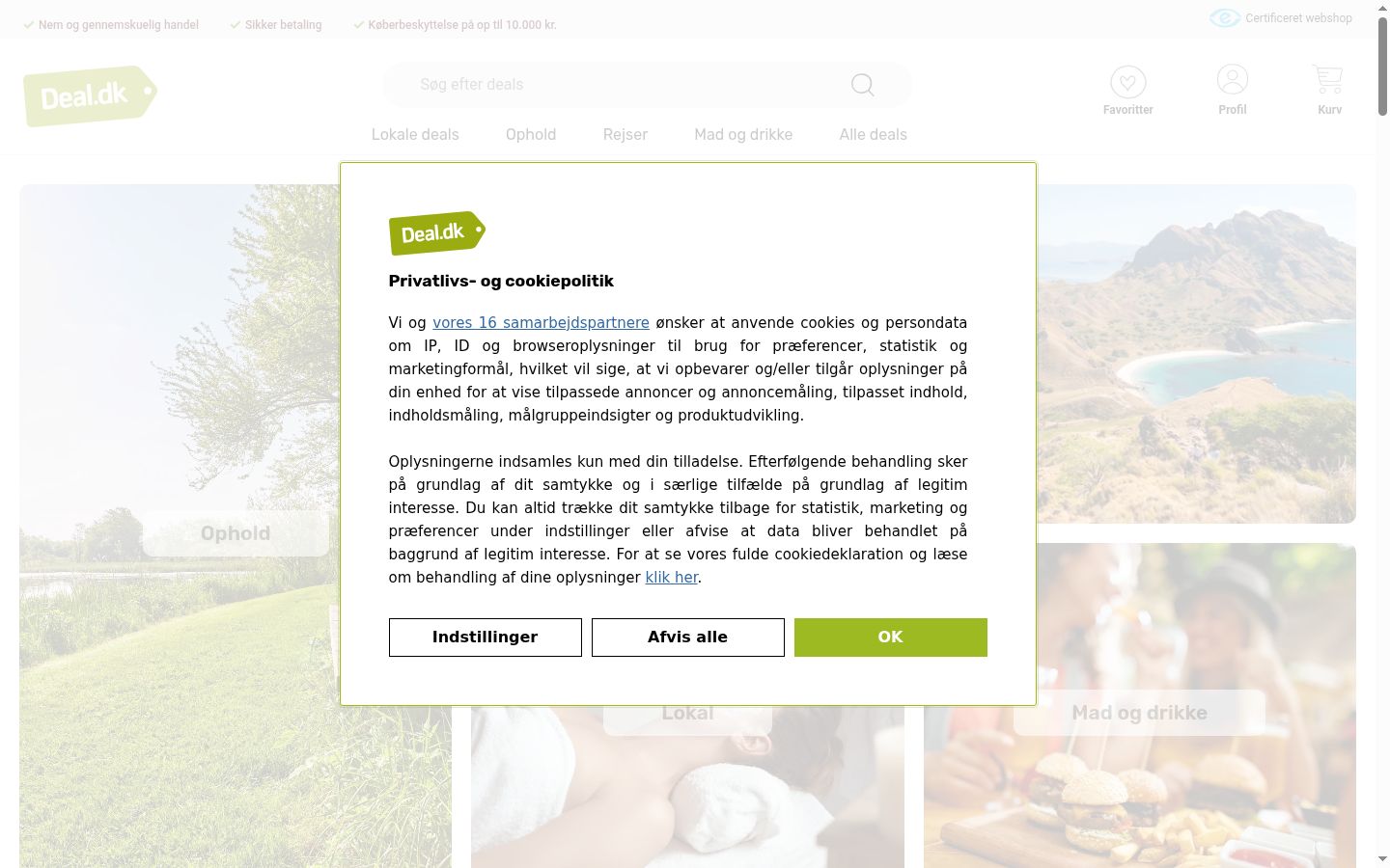 Screenshot of the consent banner shown before any interaction
