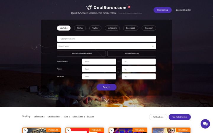 Screenshot of dealbaron.com