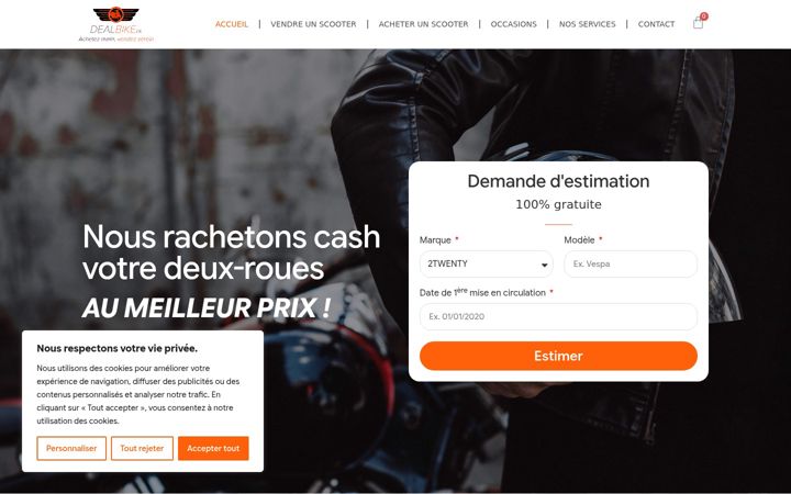 Ekraanipilt saidist dealbike.fr