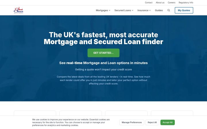 Posnetek zaslona dealdirectfinancial.co.uk