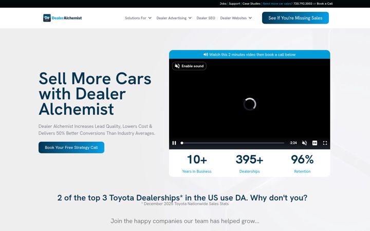 Screenshot of dealeralchemist.com