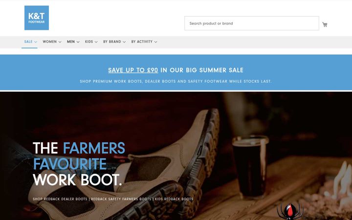 Snimka zaslona za dealerboots.co.uk