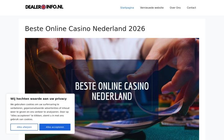 Snimka zaslona za dealerinfo.nl