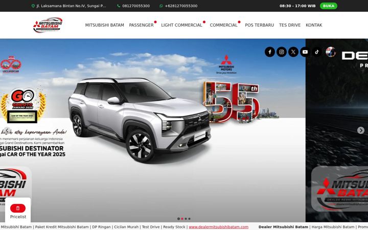 Screenshot of dealermitsubishibatam.com