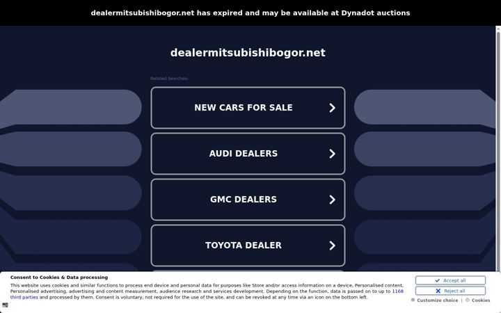 Ekrānuzņēmums no dealermitsubishibogor.net