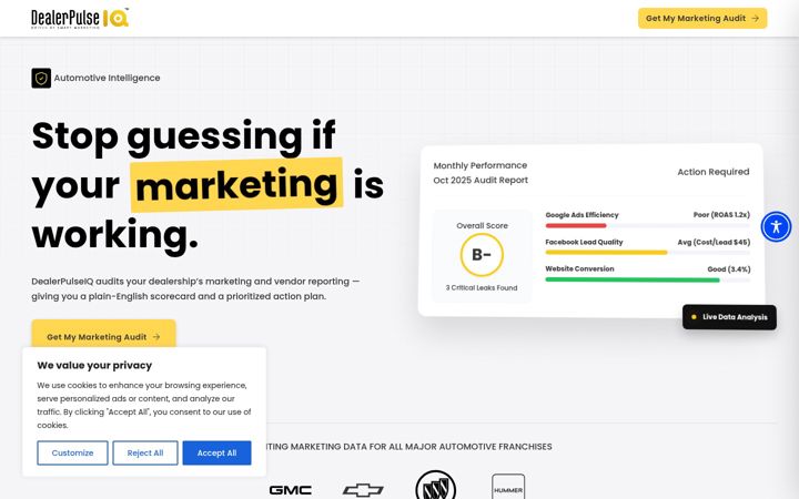 Screenshot of dealerpulseiq.com